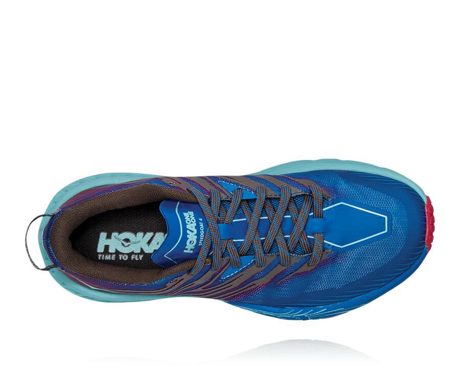 Hoka One One Speedgoat 4 Trailskor Dam - Blå - MNQIU-8072